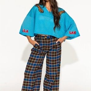 Dressed in Lala plaid flare pants size large